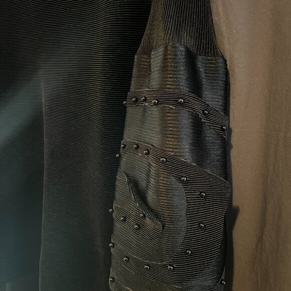 N by Nancy mod avant garde unique puff sleeve scallop neck blouse black M - Picture 5 of 16